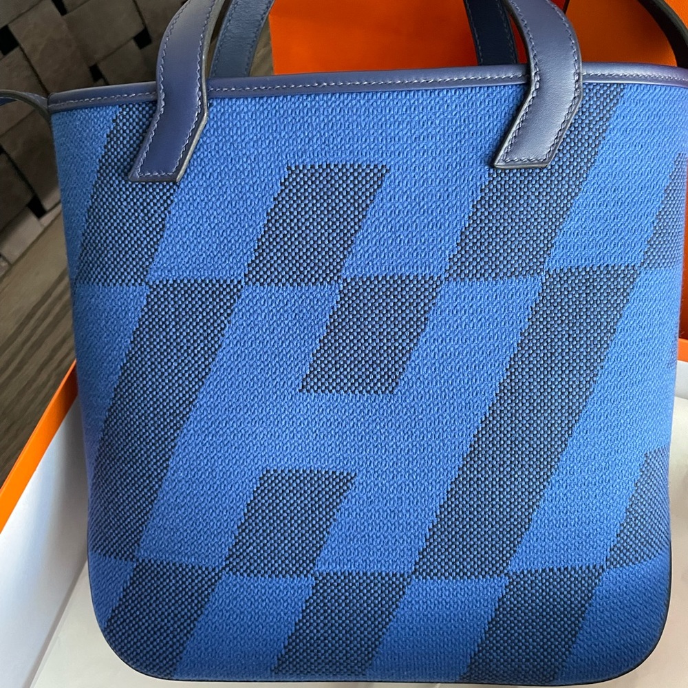 SOLD - Brand new Hermes Cabas H en Biais Tote Canvas with Leather 27
